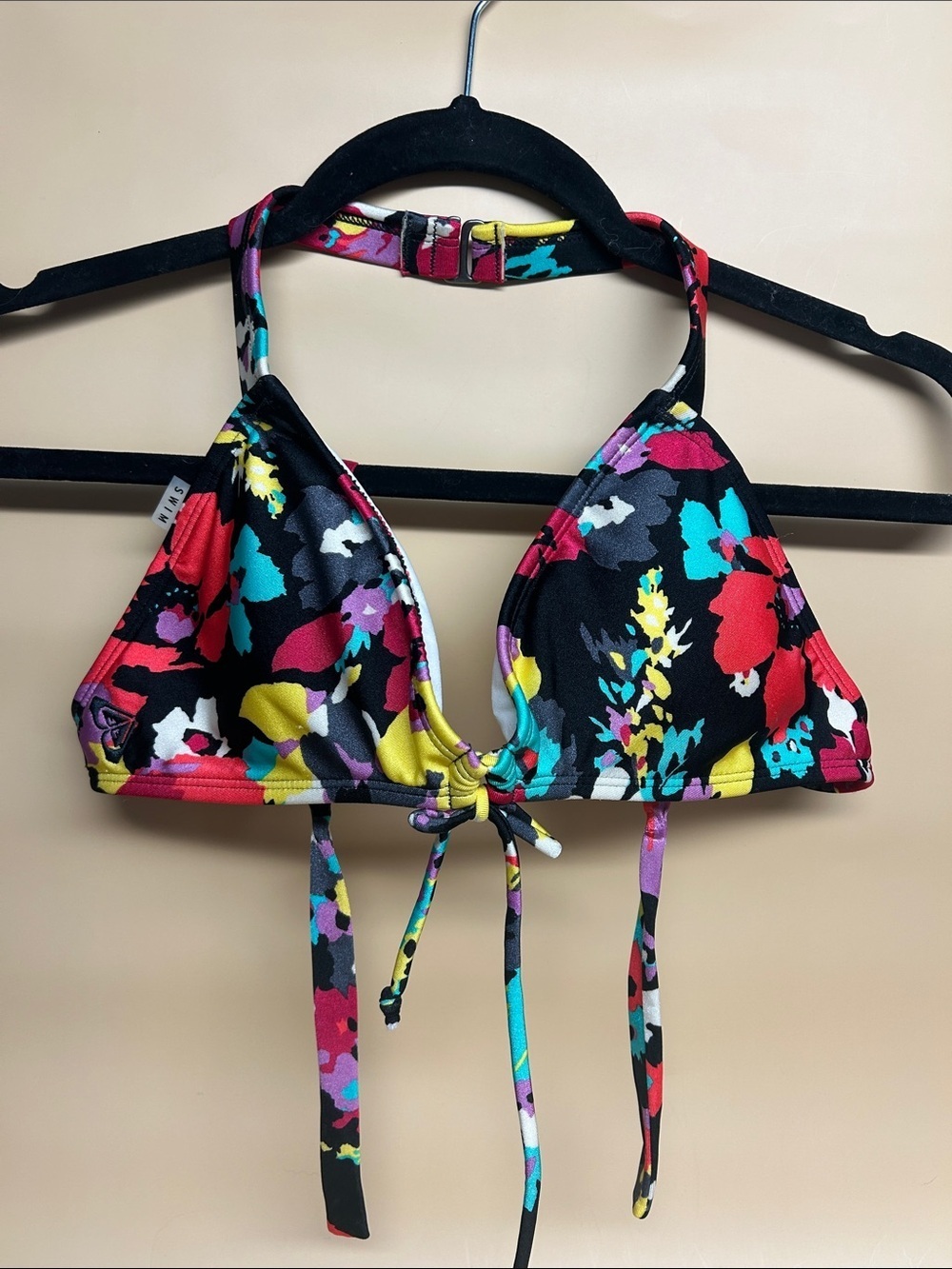 Roxy Floral Multicolor Triangle Bikini Top
